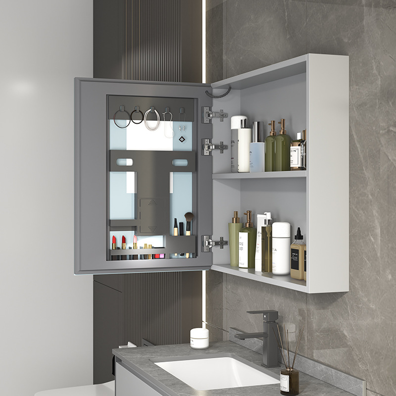 Gabinete colgante de aluminio de espacio simple gabinete de baño combinación de gabinete de lavabo de baño lavabo de pared Gabinete de espejo de belleza