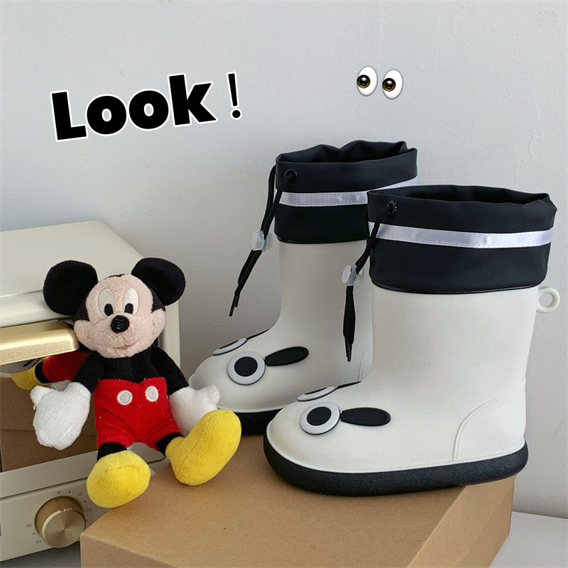 Children's Rain Boots for Boys and Girls, Baby Rain Boots, Non-Slip Cuffs, Waterproof Toddler Cartoon Cuffs, Student Water Shoes