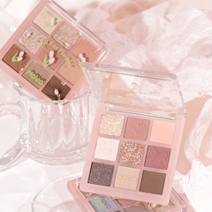 NOVO月落星九色眼影盤大地色系超閃ins平價不脫妝防水高級感眼影