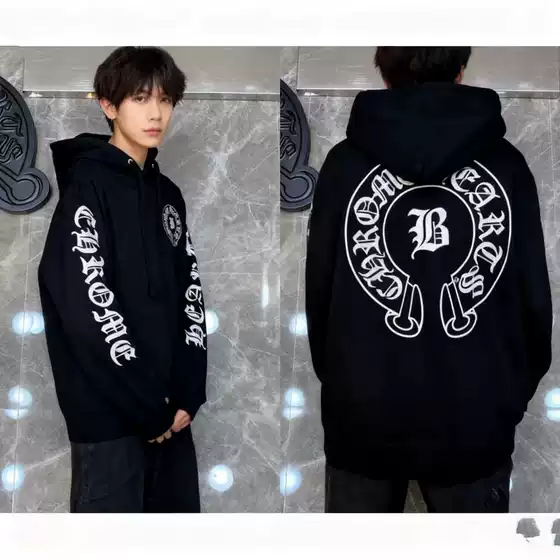 Cross-Border Foreign Trade New Sweatshirt Cross Print Couple Hooded Pullover Sweatshirt Trendy Brand Top Casual Jacket