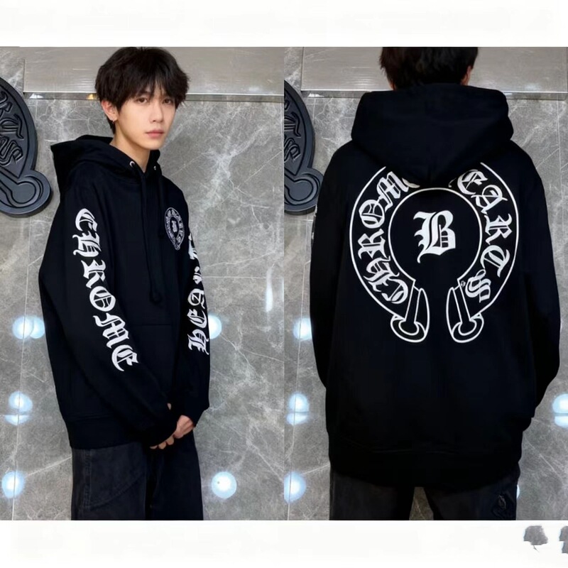 Cross-Border Foreign Trade New Sweatshirt Cross Print Couple Hooded Pullover Sweatshirt Trendy Brand Top Casual Jacket