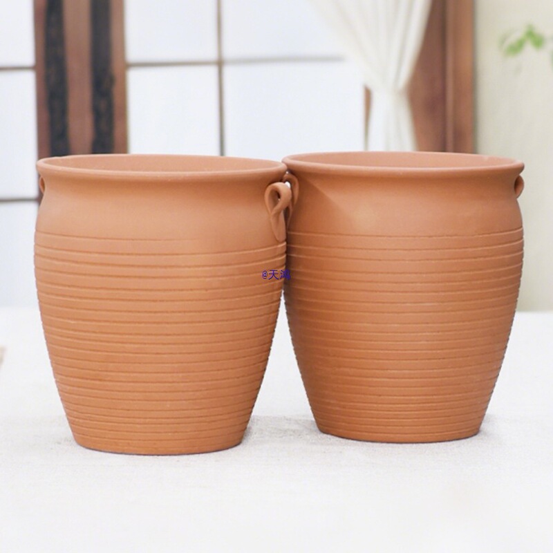 Large Red Clay Pottery Flower Pot Ceramic Succulent Bougainvillea Green Plant Breathable Succulent Flower Pot Coarse Pottery