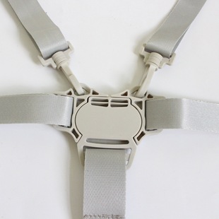 Gray nylon ribbon 5-point children's dining chair with five-point children's strap stroller belt