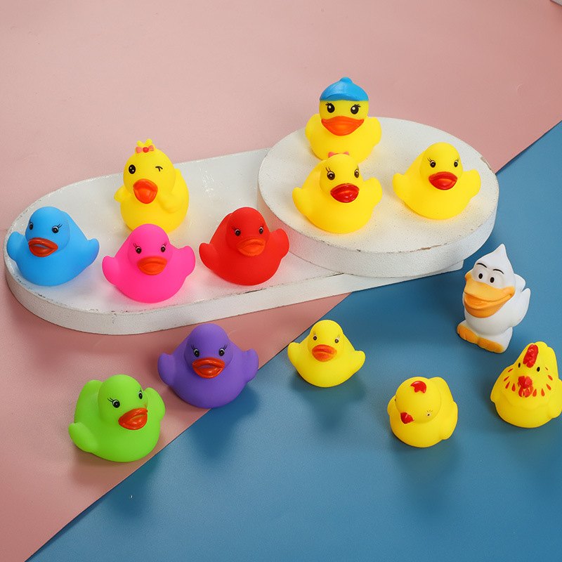 De dibujos animados de vinilo pellizco juguete bebé baño jugando agua sonido animal poco lindo divertido