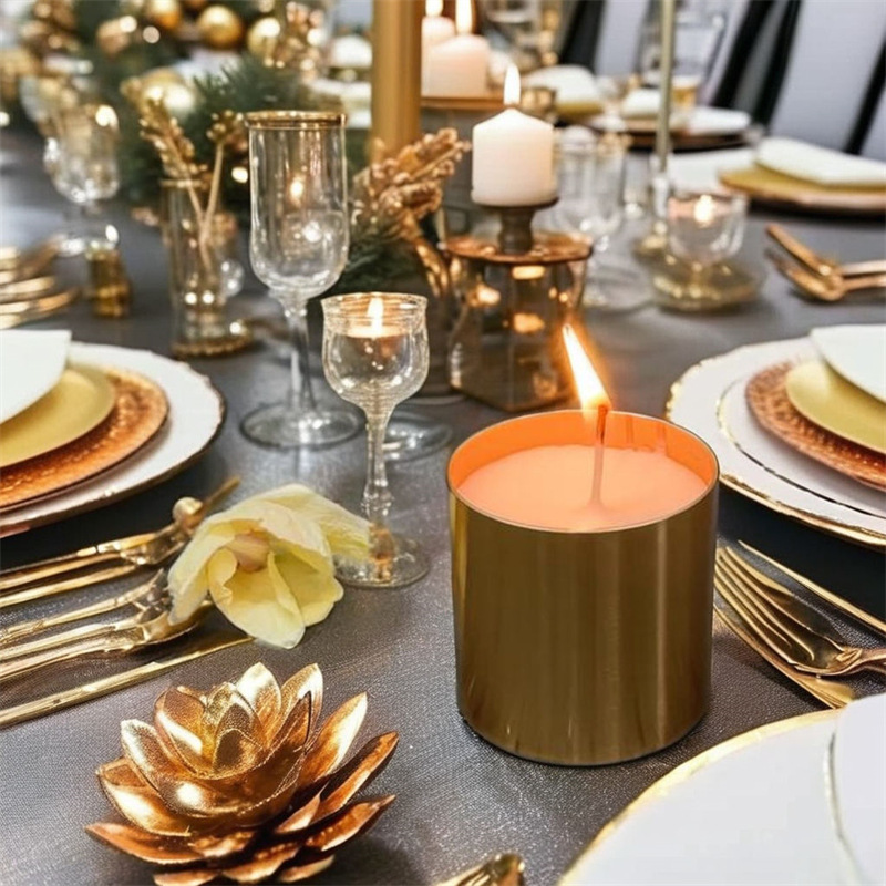 Latas de vela aromática navideña estilo europeo de aluminio pequeñas para decoración de bodas y hogar envase vacío image 4
