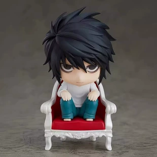 Q-version Death Note L figure, clay movable face & hand, boxed, 10 cm collectible