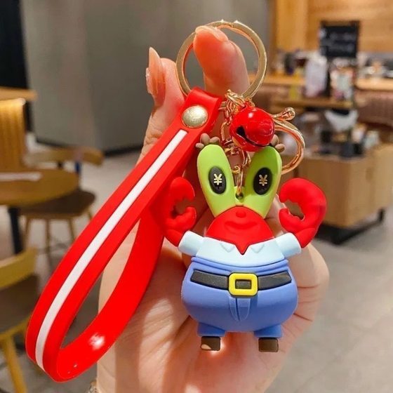 Creative Cartoon Sponge Baby Paida star octopus keychain soft glue cute couple bag small product pendant
