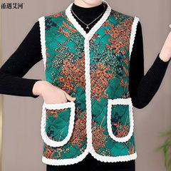 生放送のモデルの中高年の砕花馬甲の女性のお母さんはファッション的な服装をしています。