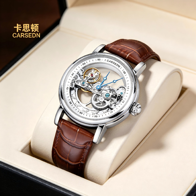 New Swiss Carsedn European and American Trendy Fashion Double-Sided Hollow Carved Movement Fully Automatic Men's Mechanical Watch
