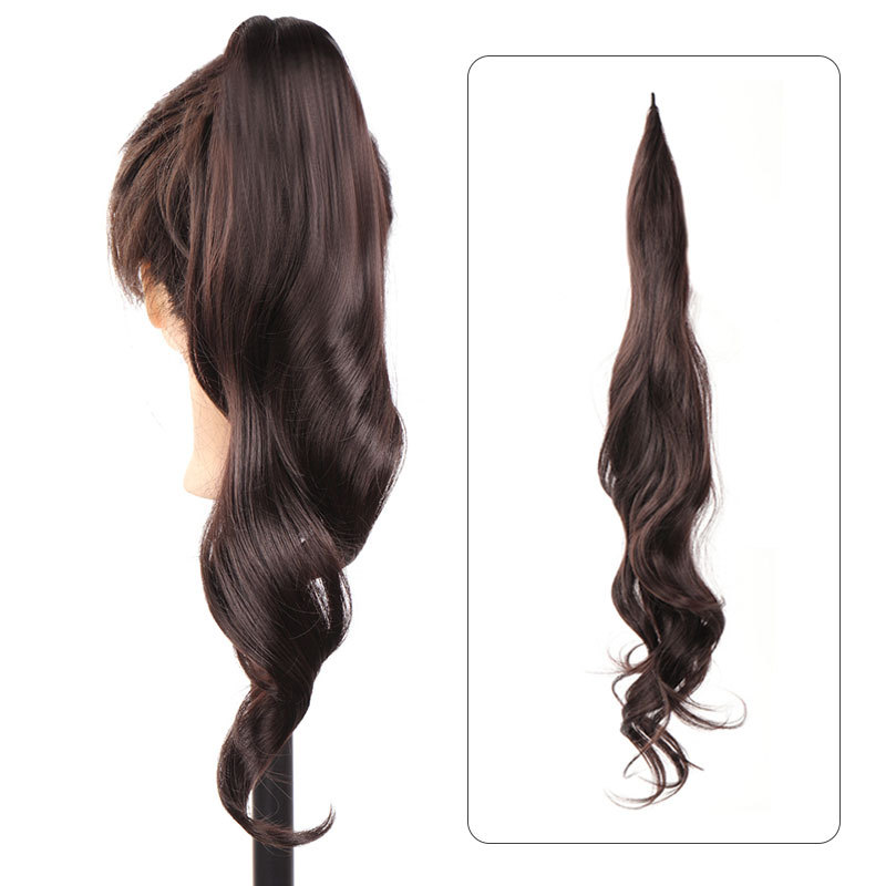 Peruca de cola de caballo, barra mágica de cabello, trenza de cola de caballo, simulación natural de ondas grandes, banda de fibra química, pelucina de cabello, trenza de cabello