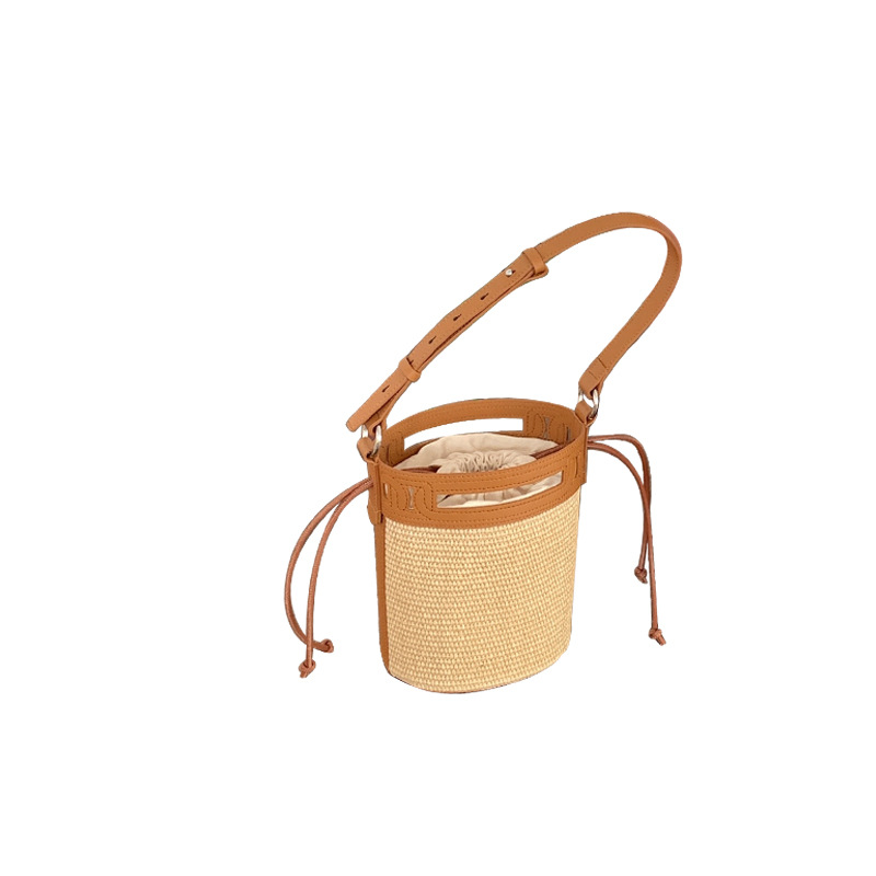 Crowdsourced Design Grass für Frauen 2024 Neue Farbkontrast-gewebte Bucket Crossbody-Umhängetasche für Damen zum Pendeln_voghion.com