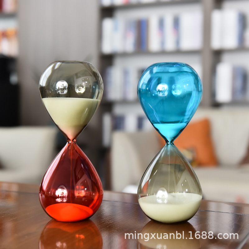 Nordic hogar vidrieras reloj de arena temporizador 30 minutos de dos colores regalo creativo decoración de escritorio regalo