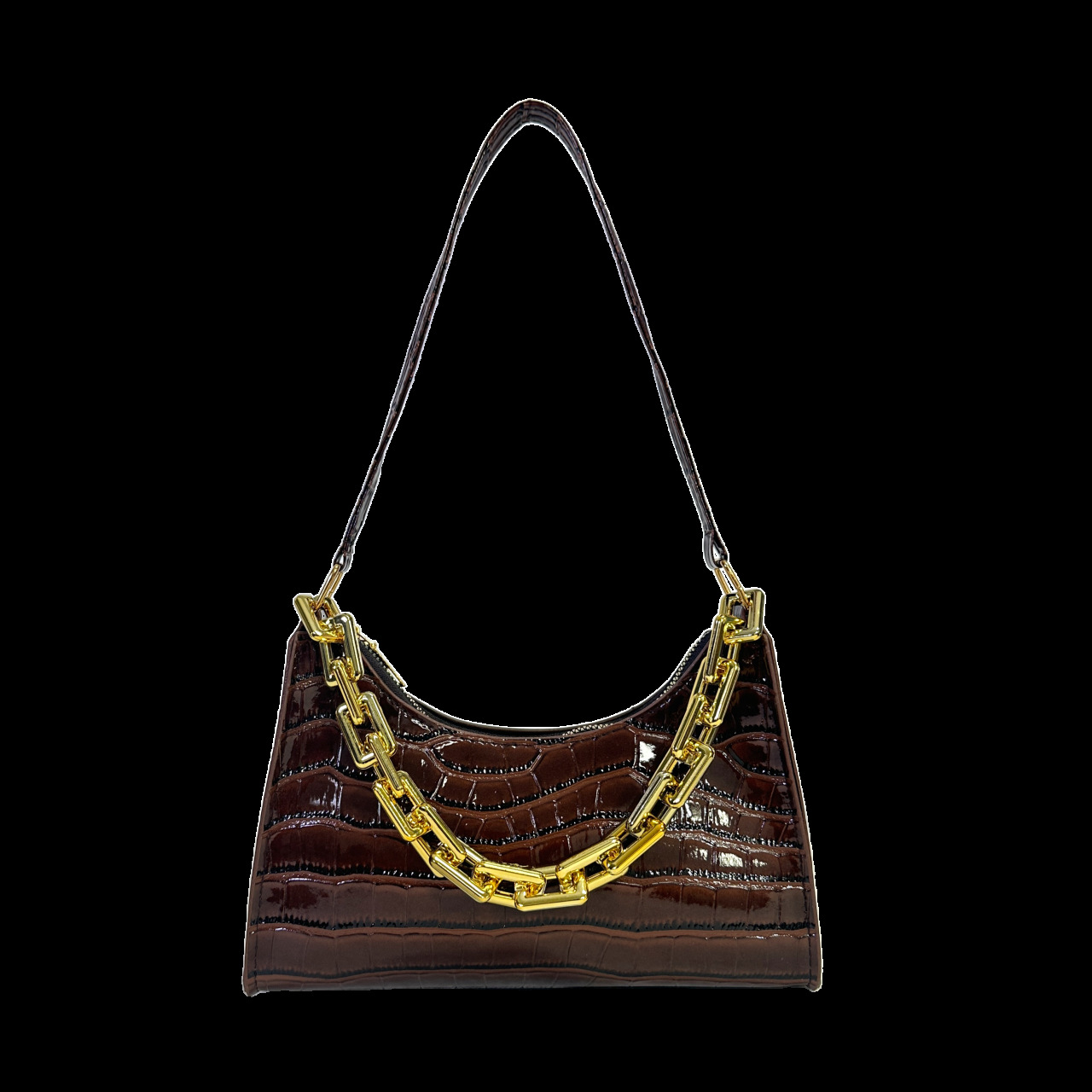 Bolso de axila con patrón de cocodrilo 2025 nuevo bolso de comercio exterior del sudeste asiático bolso de cercanías bolso de hombro de todo fósforo de moda femenina