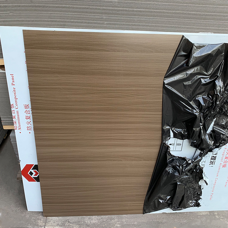 Shanghai Jixiang Aluminum Composite Panel 4mm Door Sign Decoration Fireproof Waterproof Outdoor Fluorocarbon Wood Grain Aluminum Composite Panel Customization