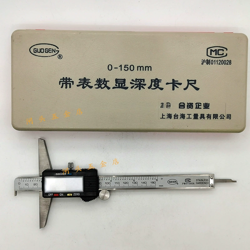 Шанхай Тайваньский пролив Цифровой измеритель глубины с одним крюком 0-150 мм Многоцелевой Траншейный электронный суппорт глубины National Root