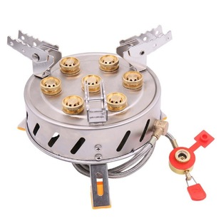 Factory sales mountaineering team nine-head stove high power 7-star 9-star outdoor stove fierce fire portable camping meal