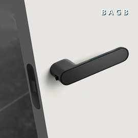 BAGB灰黑色门锁意式极简生态木门锁磁吸室内卧室房门把手房门锁