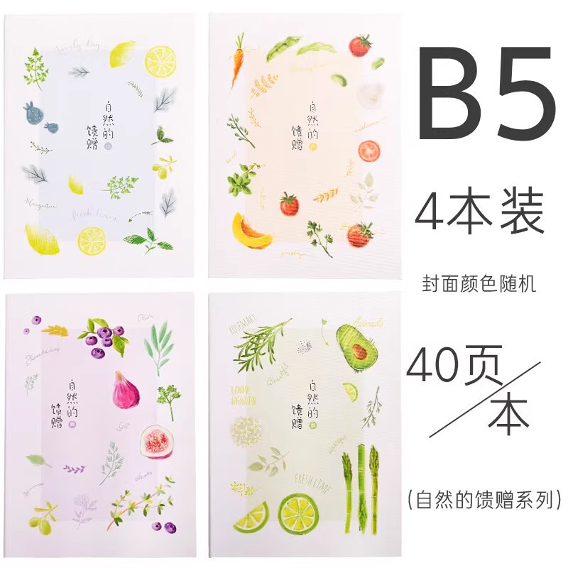 有力b 5縫合線本学生作業ノート創意軟写教室写字厚い文房具卸売り4冊セット|undefined