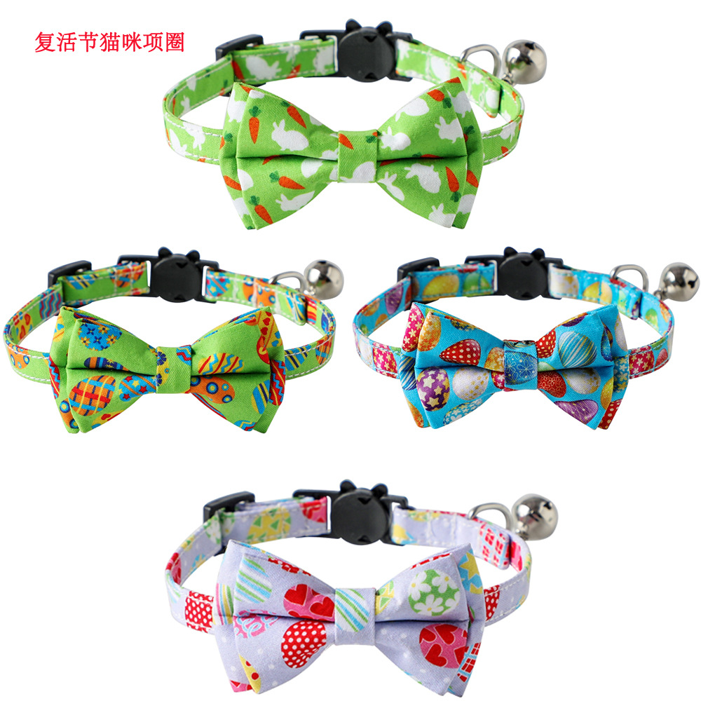 Fabricantes transfronterizos nuevos conejos de Pascua huevos de zanahoria mascotas gatos arcos gatos collares gatos