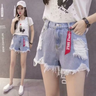 High-Waisted Denim Shorts for Women 2025 Summer New Loose Ripped Hot Girl Large Size Wide-Leg Thin A-Line Hot Pants
