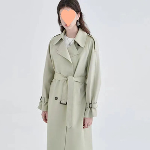 2025 Spring and Autum New Mid-Length Over-The-Knee British Style Windbreaker Women's Korean Style Foreign Style Small Coat Jacket