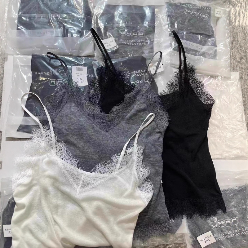 Discounted Boutique Store Clearance: Exported Women's Clothing, Versatile Tencel Wool Eyelash Lace Camisole Discounted Boutique Store Clearance: Exported Women's Clothing, Versatile Tencel Wool Eyelash Lace Camisole