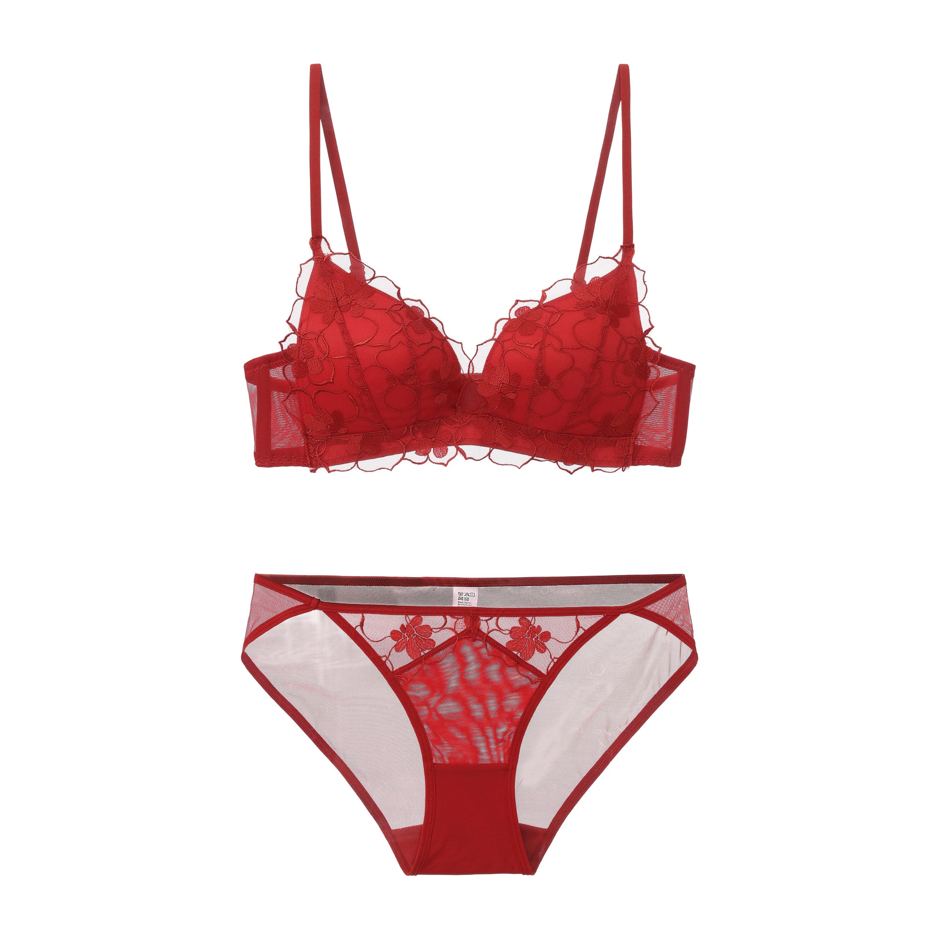  Wireless bra, sexy underwear, supporting push up bra, set, french style