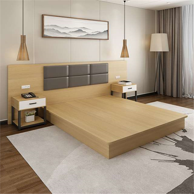 Hotel Bed Furniture Furniture Complete Set of Wall-Mounted Wall Panels Wardrobe Guest Room Single Room Dedicated Rental Apartment Double Bed