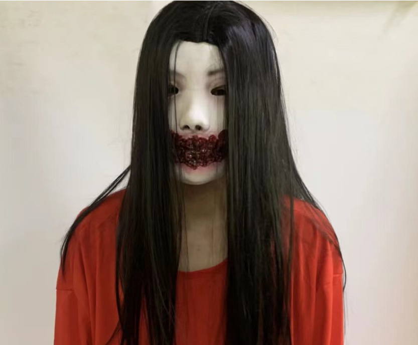Halloween men and women Scary terror Grimace bar Dress up Toys Room Escape Scary prop Script