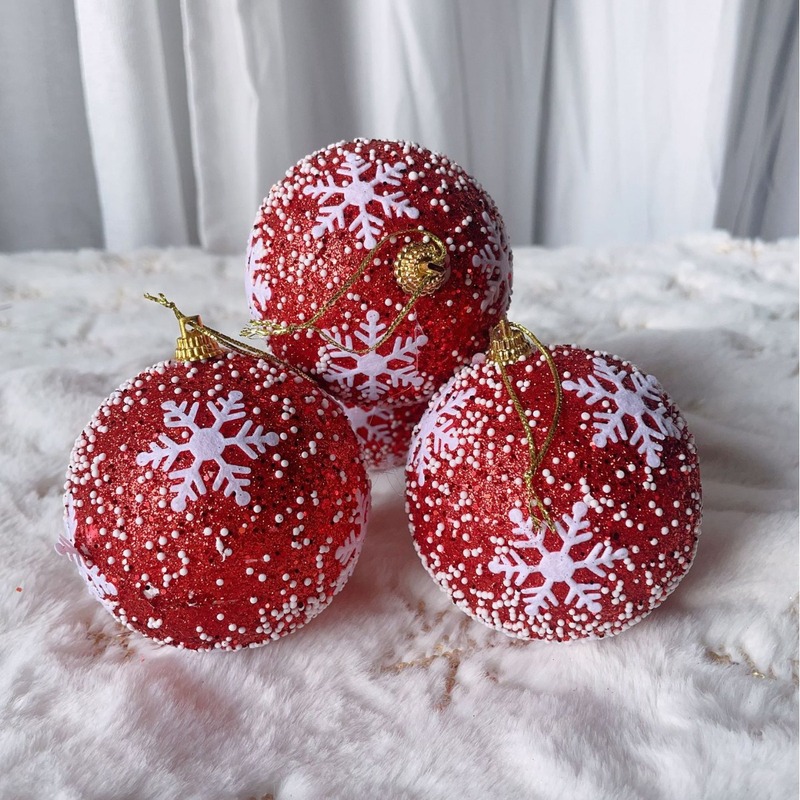 スポット卸売りクリスマスツリー部品クリスマスカラーボール装飾クリスマスツリー装飾ボール組み合わせ赤いクリスマスボール|undefined