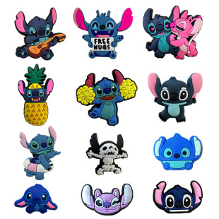Stitch hole shoes accessories diy accessories cartoon hole shoes shoes flower shoes buckle garden shoes PVC soft rubber shoes accessories