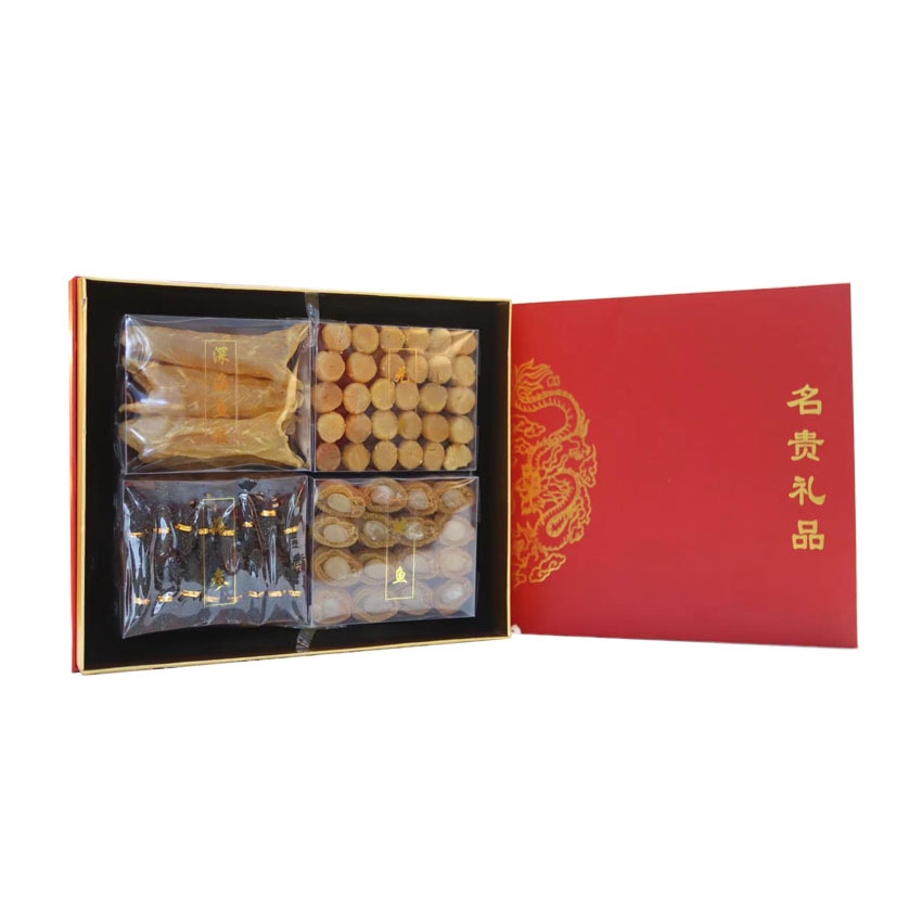 黃花魚膠元貝鮑魚海參拼裝滋補禮盒新春企業年終賀禮壹件代發