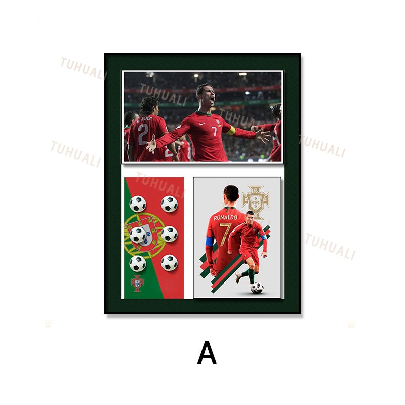 Fútbol pintura decorativa Massey estrella colgante pintura sala de estar pintura decorativa moda tridimensional real pintura pasillo mural