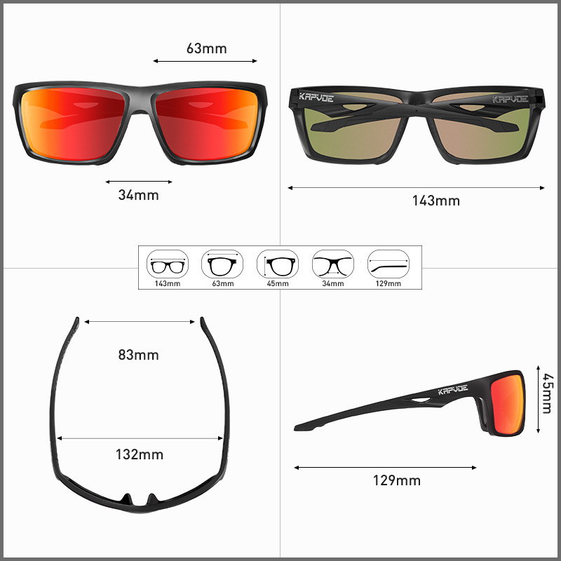 Gafas de Sol Polarizadas de Ciclismo en TR90, Marco Completo, para Correr y Montañismo