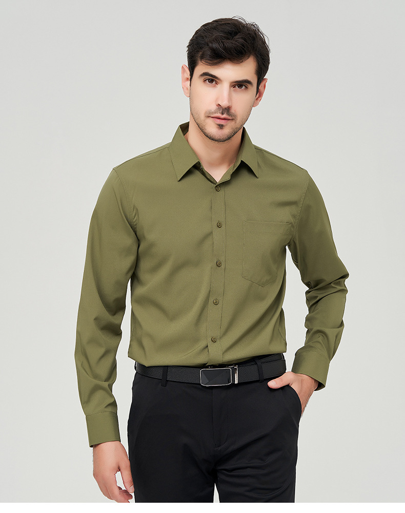 Breathable Function Wholesale Men's Business Solid Color Long Sleeve Men's Tops