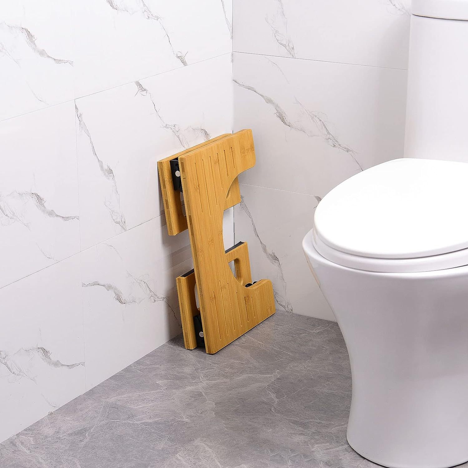 Taburete de baño de bambú taburete de baño plegable inodoro de madera cuclillas taburete niños mujeres embarazadas inodoro reposapiés pedal