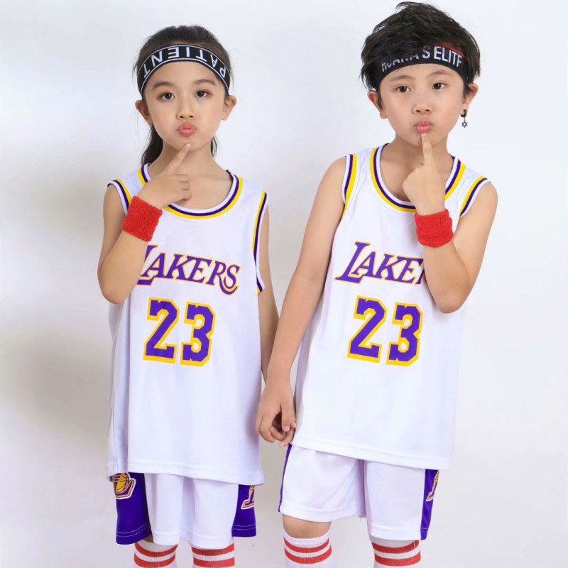 子供用バスケットボール服雄牛レイカーズ8号23号24号ユニフォームセット小学生男女競技訓練|undefined