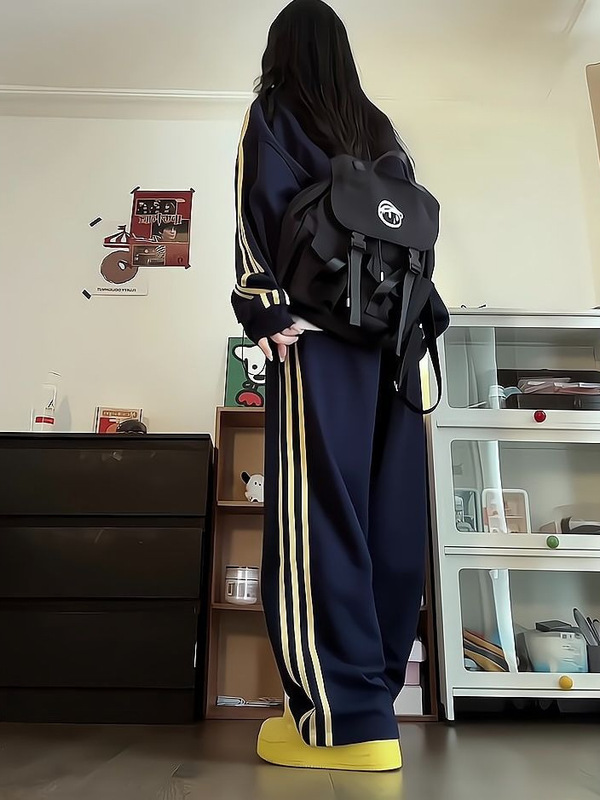 运动套装女春秋学生韩版宽松时尚美式复古卫衣休闲两件套跑步服潮|undefined