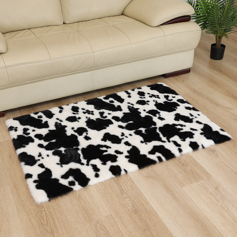 Nordic light luxury Instagram style faux rabbit plush carpet mat living room bedroom coffee table Amazon cross-border supply