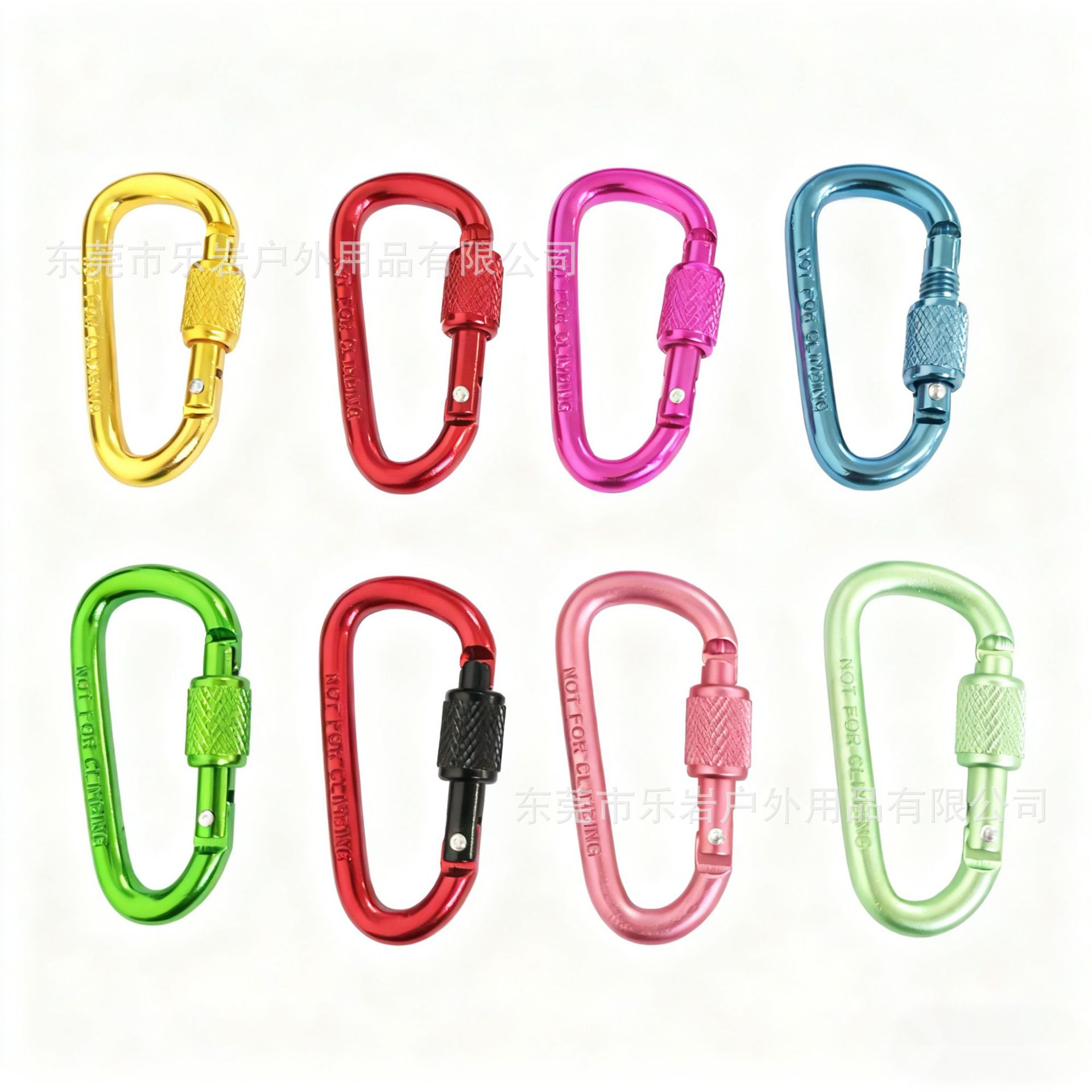 Outdoor Aluminum Alloy Carabiner Quick-Hook No. 6 with Lock Keychain Backpack Buckle Hanging Buckle D-Type with Lock Buckle Wind Rope Buckle