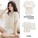 Pajamas with Chest Pad Women's Summer Short-sleeved Shorts Cute Korean Style Sweet Thin Floral plus size Home Clothes suit