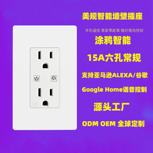 North American Wall Smart Socket American standard 6-hole 15A usb + type-c American dual 125v American standard Taiwan plug