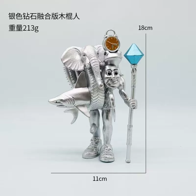 Золотая версия фигурки монстра иностранного AI Shan Hai Jing, монстр-слияние версии палка-человек Tongtong акуломатик