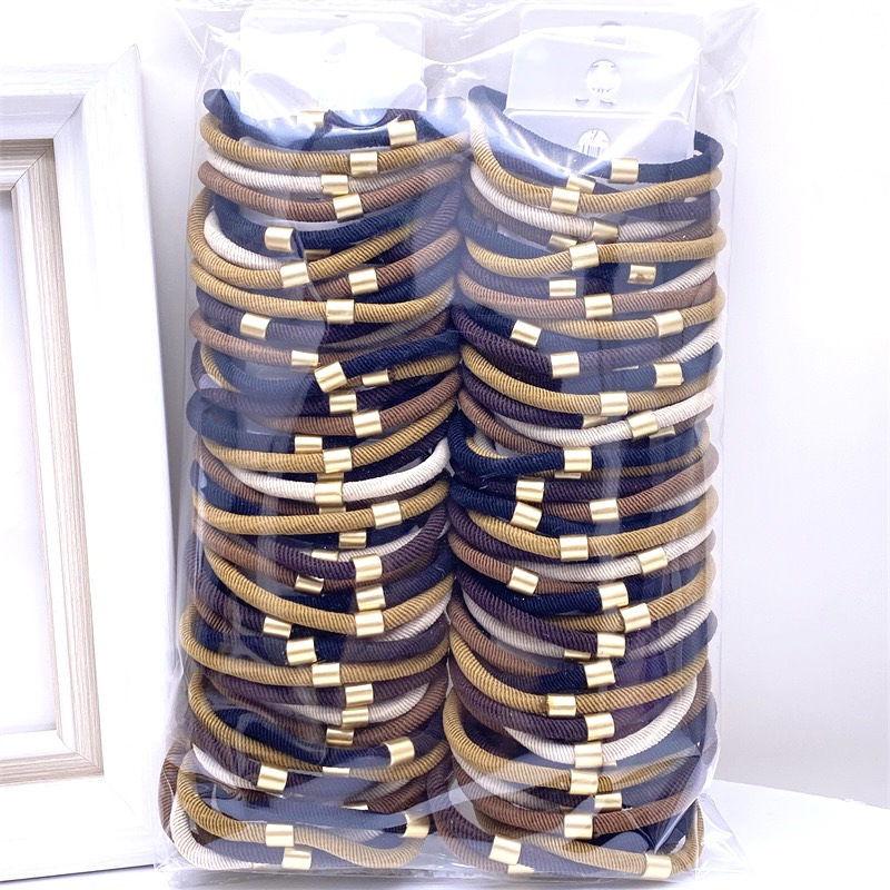 Recomendar 5 tarjetas Diamond Ball Pearl banda de goma cuentas de oro banda para el cabello cuerda para el cabello dos yuanes tienda accesorios para el cabello accesorios para la cabeza SUMINISTRO DE puesto