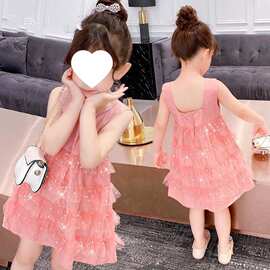 女童背心裙连衣裙2026新款中大童洋气儿童公主裙童装女孩夏装裙子