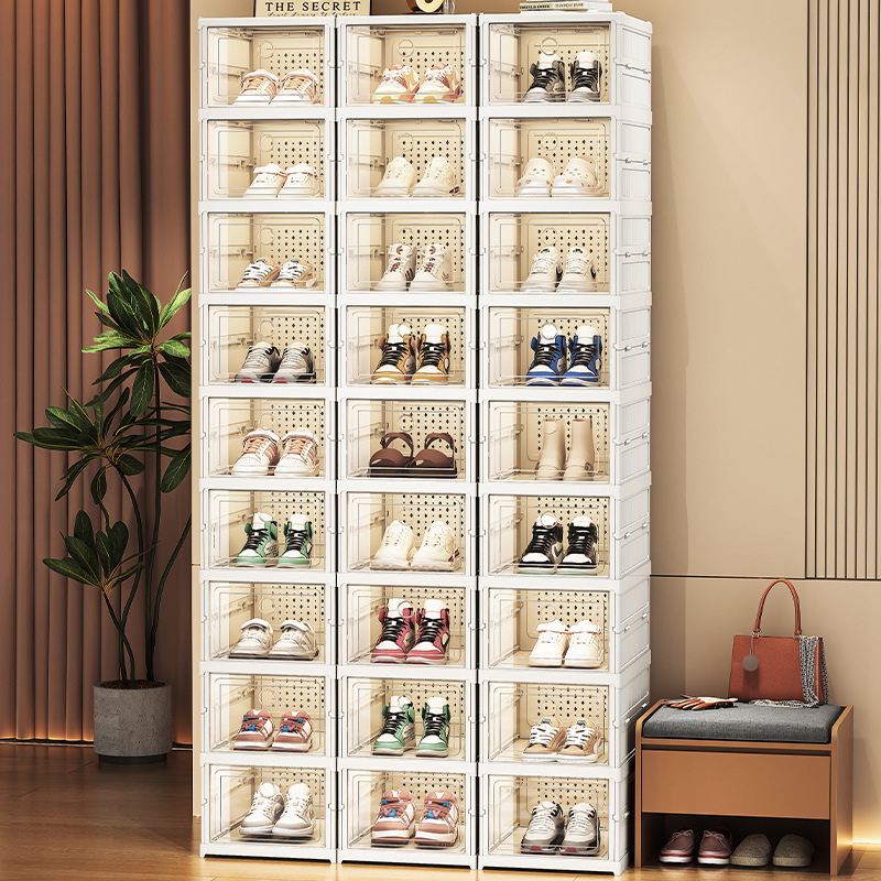 可折叠鞋子收纳盒防尘鞋柜 AJ球鞋加厚透明收纳神器折叠鞋盒批发