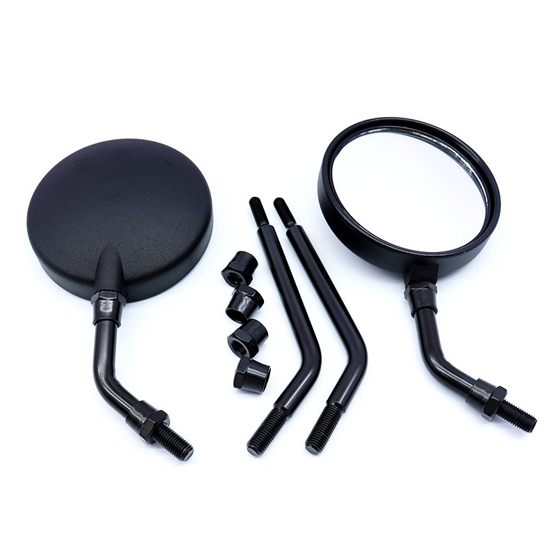 Moxin motorcycle modified rearview mirror 10 positive silk Taiwan car Japanese mirror round mirror reversing mirror replaceable Rod