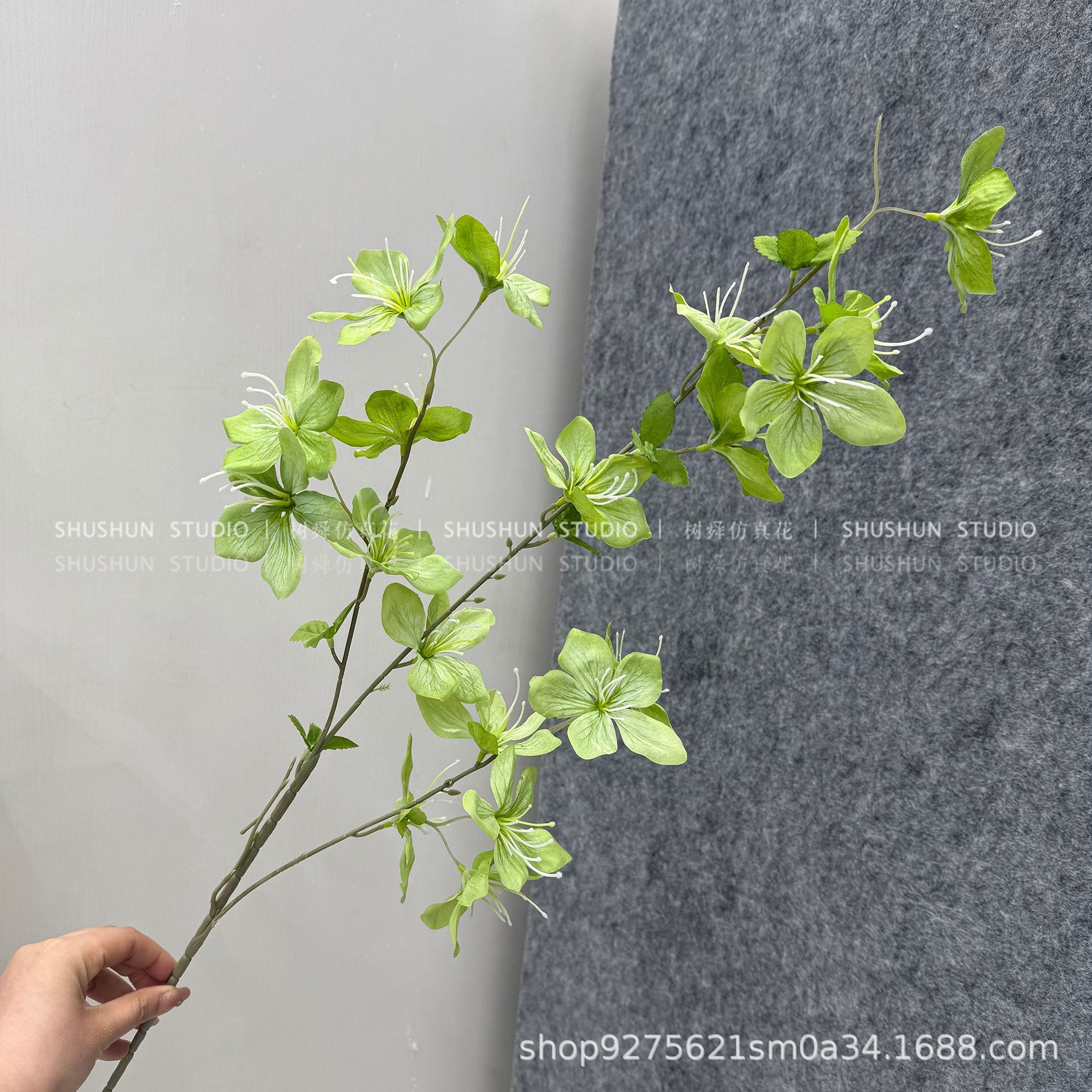 Seda colgante 3 tenedores jazmín-verde