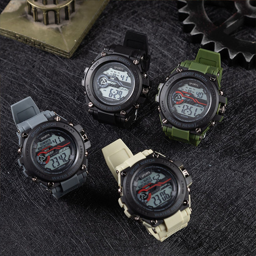 Men's Cross-Border Best-Selling Fashion Electronic Watch, Trendy and Stylish, Student Waterproof Night Light Sports Multi-Function Mechanical Watch, In Stock