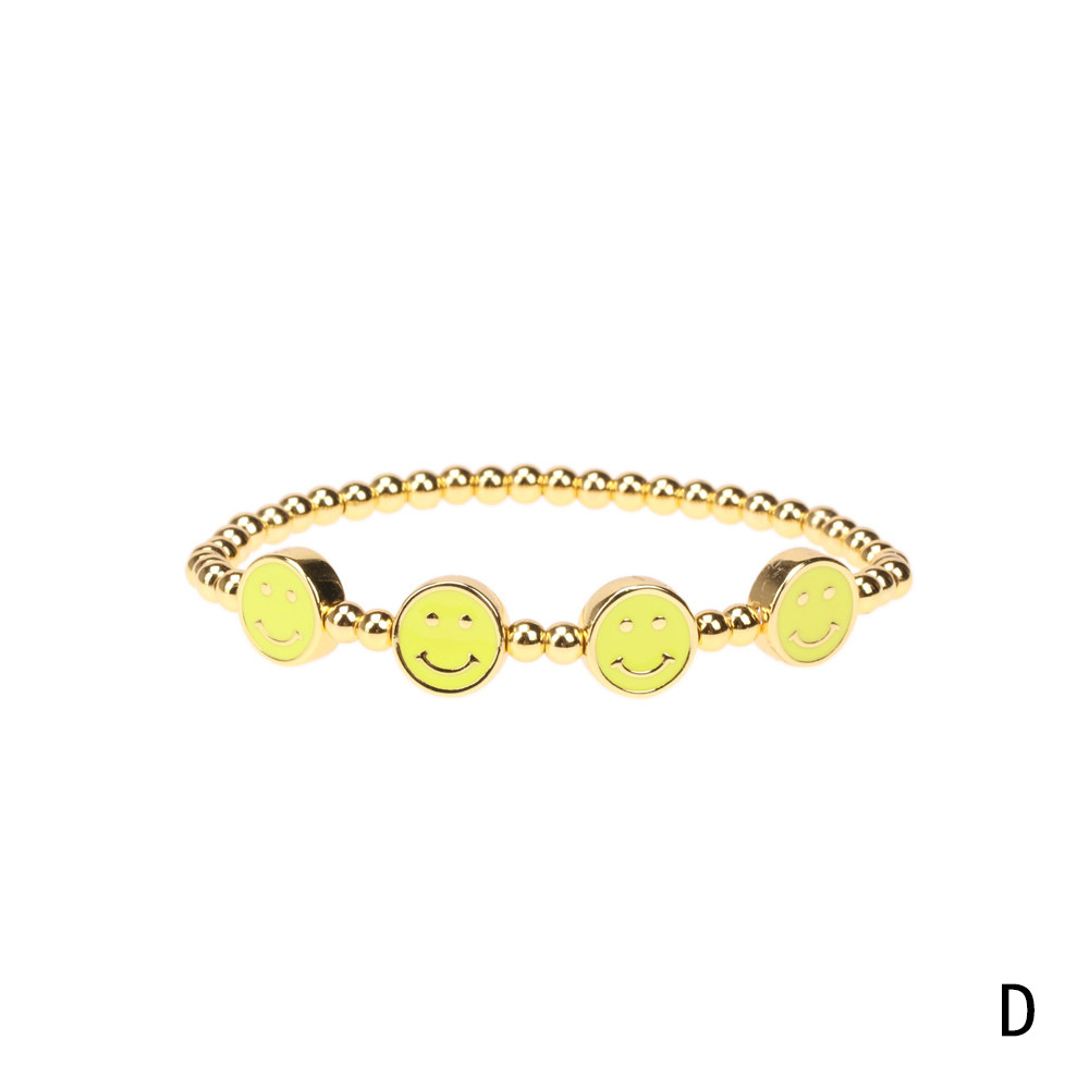 Européen Et Américain Style Design En Métal Perlé Élastique Bracelet Personnalisé Gouttes Smiley Visage Couture Hip Hop Bracelet Bijoux En Gros display picture 10